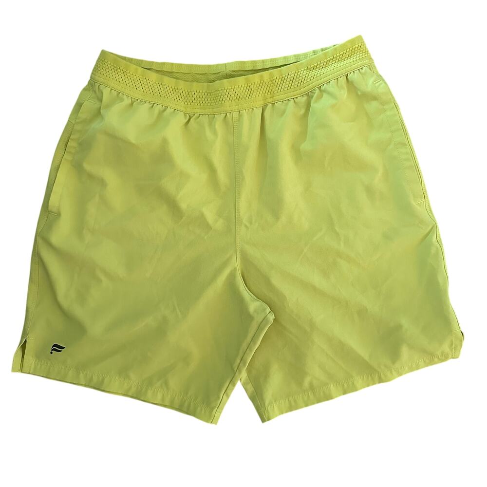 Fabletics Men Small Neon‎ Yellow Fundamental 2-in-1 Athletic Shorts Phone Pocket
